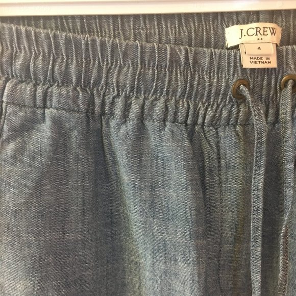 NWOT J. Crew Chambray Drawstring Joggers - Picture 2 of 5